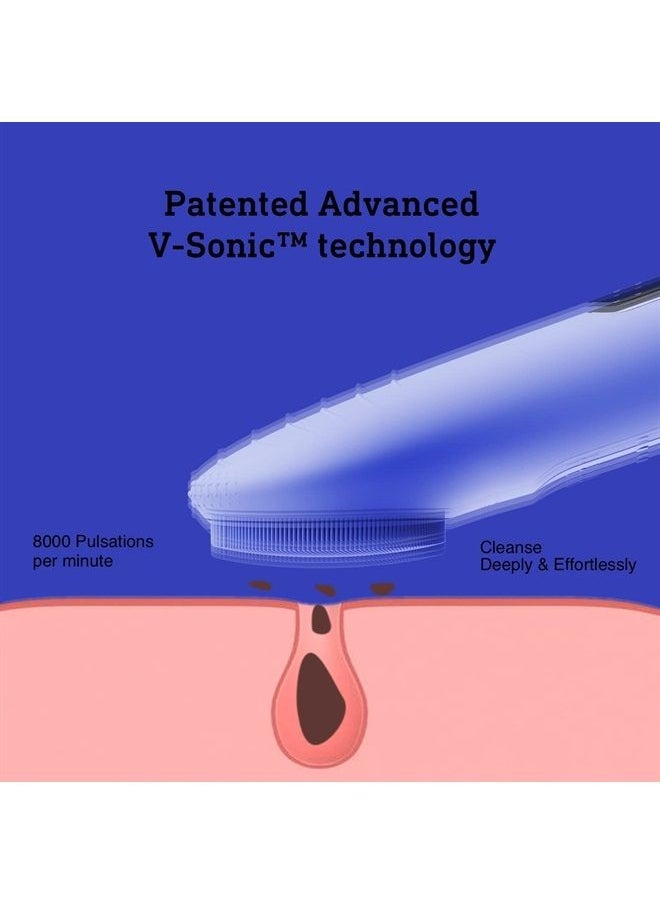 NågraCoola - CLIE Sonic Face Scrub Brush, Waterproof and Rechargeable for Men & Women, Cleansing and Exfoliating, Electric Face Cleanser Brush - Blue - Image 1