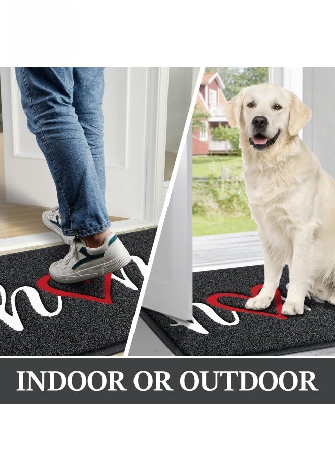 SHABILI Welcome Mats for Front Door 75 x 45 cm，Durable Non Slip Backing Floor Mat， Ultra Absorb Mud Easy Clean Entry Door mat for Indoor High Traffic Areas Outdoor Entryway Rug  - Image 2