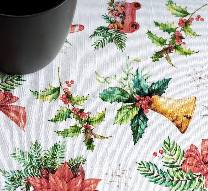 ميزون دي هيرمين Maison D 'Hermine Cloth placemat 100 ٪ Cotton Decorative Table Table Table Caning Home Buffet Buffet Chromo - عيد الشكر/عيد الميلاد (مجموعة من 4) - Image 4