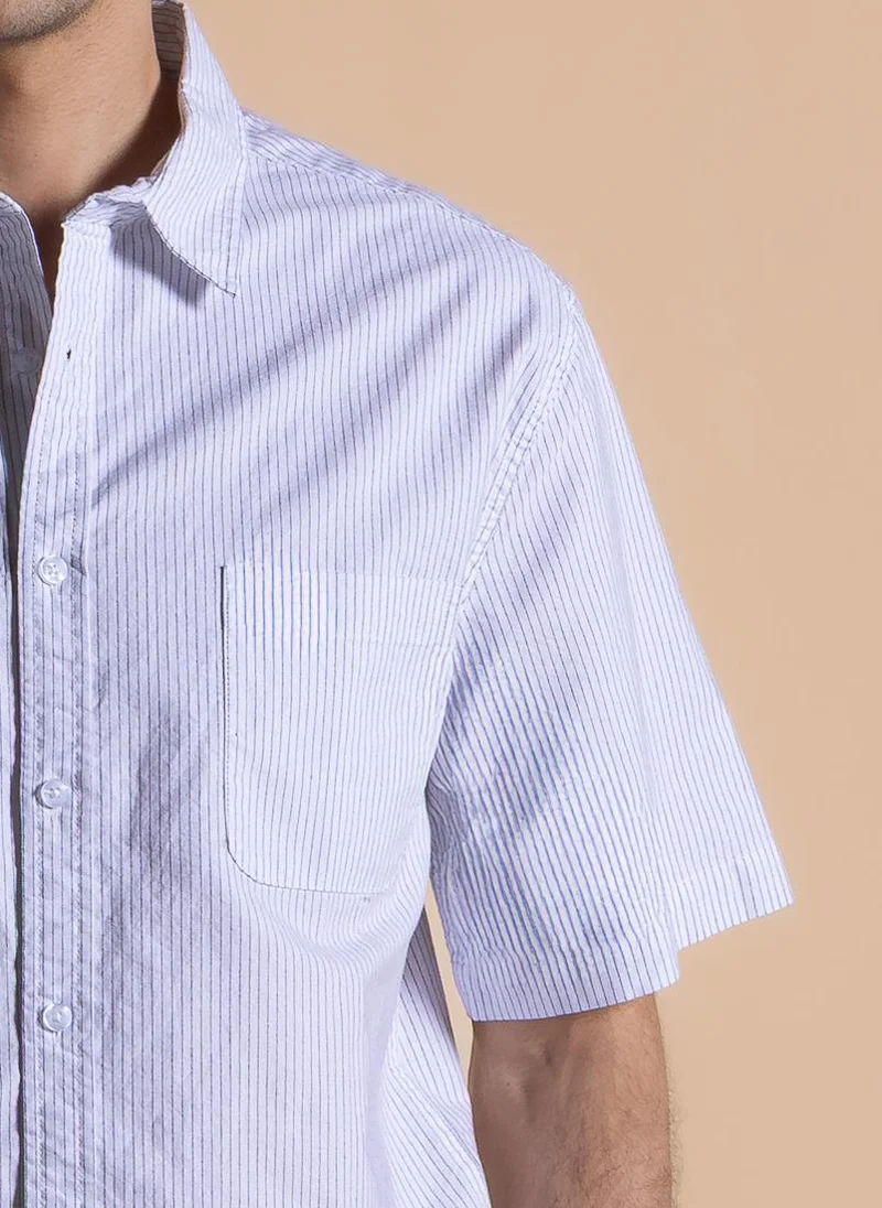 SHAPES STRIPED SLIM COTTON SHIRT