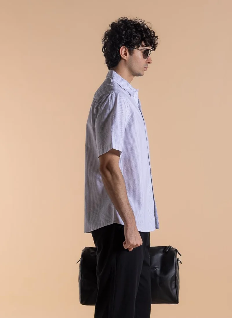 SHAPES STRIPED SLIM COTTON SHIRT
