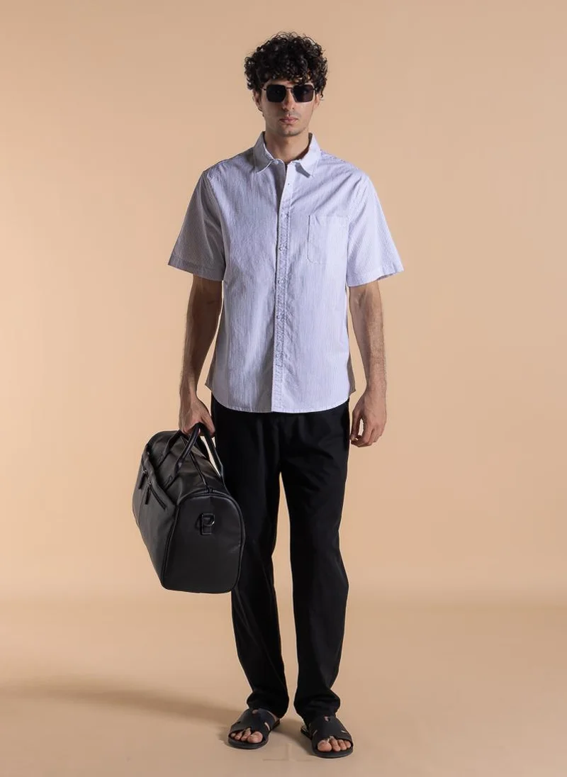 SHAPES STRIPED SLIM COTTON SHIRT