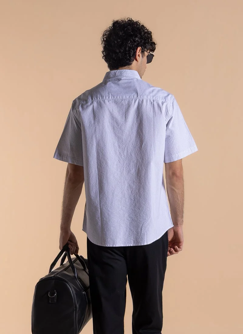 SHAPES STRIPED SLIM COTTON SHIRT