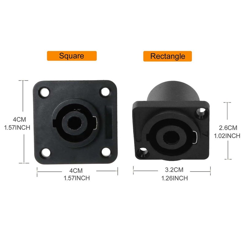 Rectangular 4 Pole Speaker Socket Female Panel Mount Chassis Jack 5pcs - Image 2