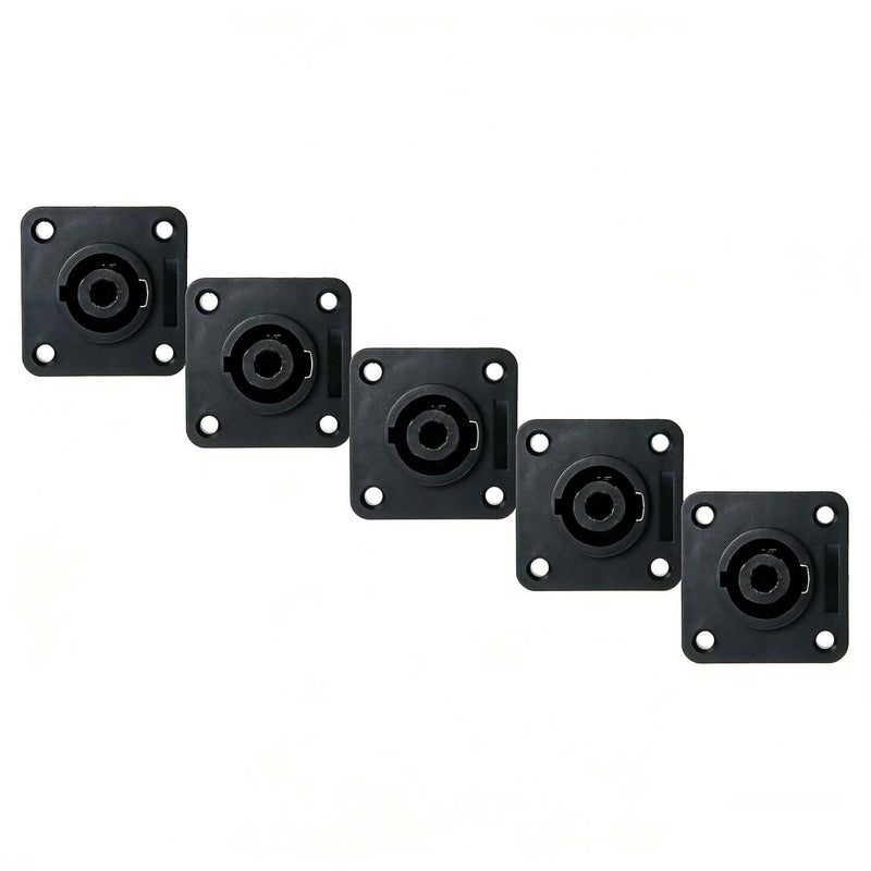 Rectangular 4 Pole Speaker Socket Female Panel Mount Chassis Jack 5pcs - Image 1