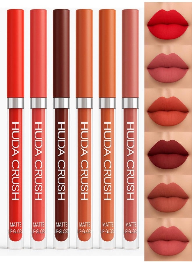 HUDACRUSH Nude Lipstick Combo Set - Pack of 6 Lipstick for Dusky Skin Tone & Fair Tone, Imported, Long Lasting, Liquid Lipstick Waterproof Includes Brown, Red, Dark Brown, NudeShade Lip Sticks - Image 1