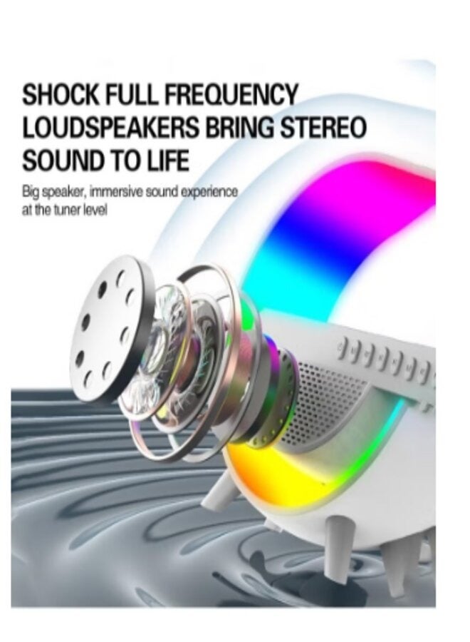 Bluetooth Speaker, Multifunctional Bluetooth Speaker, Wireless Charging Bedside Atmosphere Small Night Light  Speaker,upport TF Card and USB Flash Drive Playback. - Image 5