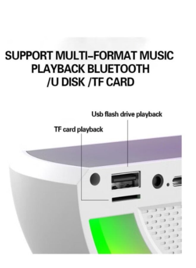 Bluetooth Speaker, Multifunctional Bluetooth Speaker, Wireless Charging Bedside Atmosphere Small Night Light  Speaker,upport TF Card and USB Flash Drive Playback. - Image 4