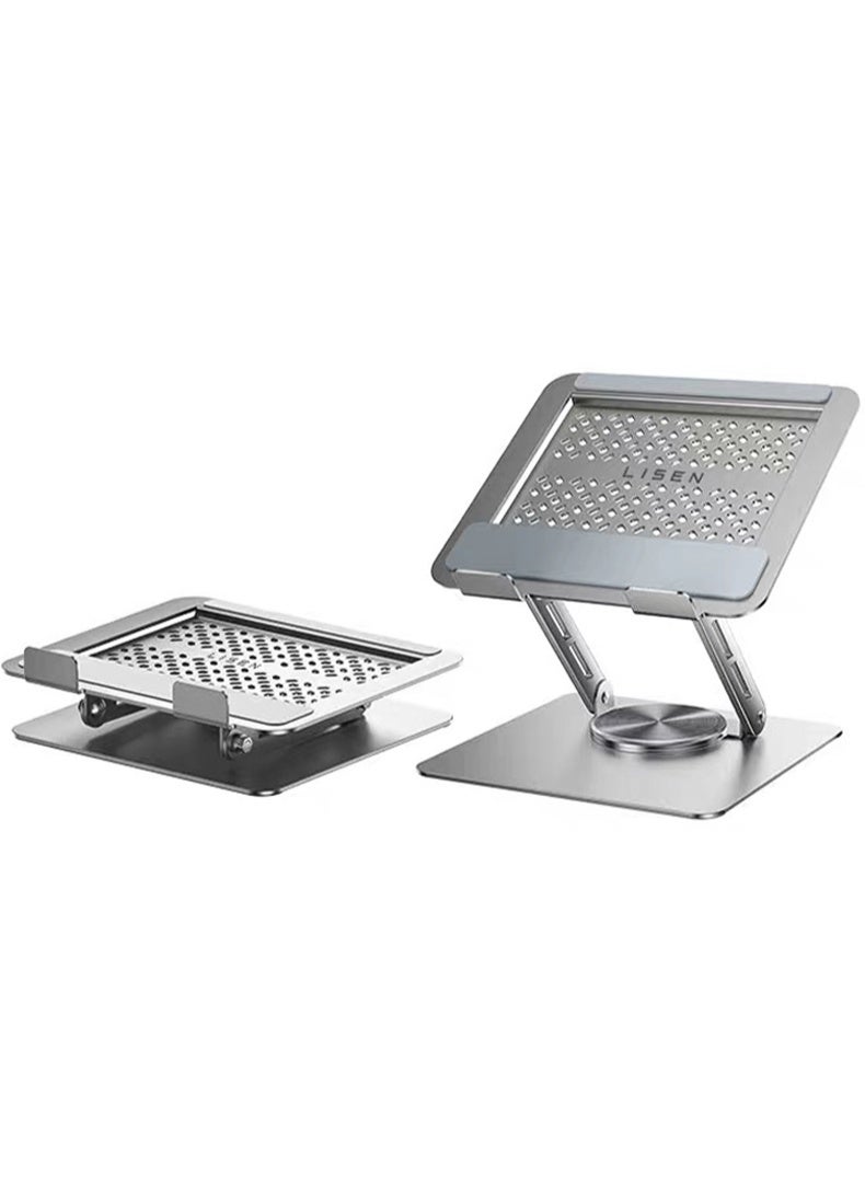 ليسن حامل كمبيوتر محمول قابل للتعديل للمكتب، حامل كمبيوتر محمول مريح بقاعدة دوارة 360 درجة، حامل كمبيوتر محمول قابل للطي متوافق مع أجهزة MacBook Air Pro وDell XPS والمزيد من أجهزة الكمبيوتر المحمولة مقاس 10-17 بوصة - Image 2
