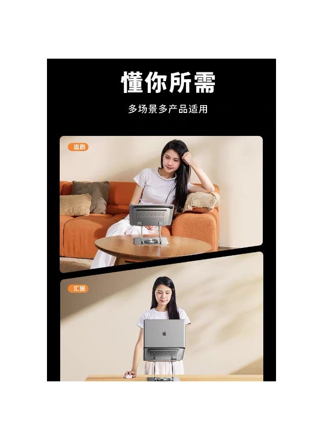 ليسن حامل كمبيوتر محمول قابل للتعديل للمكتب، حامل كمبيوتر محمول مريح بقاعدة دوارة 360 درجة، حامل كمبيوتر محمول قابل للطي متوافق مع أجهزة MacBook Air Pro وDell XPS والمزيد من أجهزة الكمبيوتر المحمولة مقاس 10-17 بوصة - Image 4