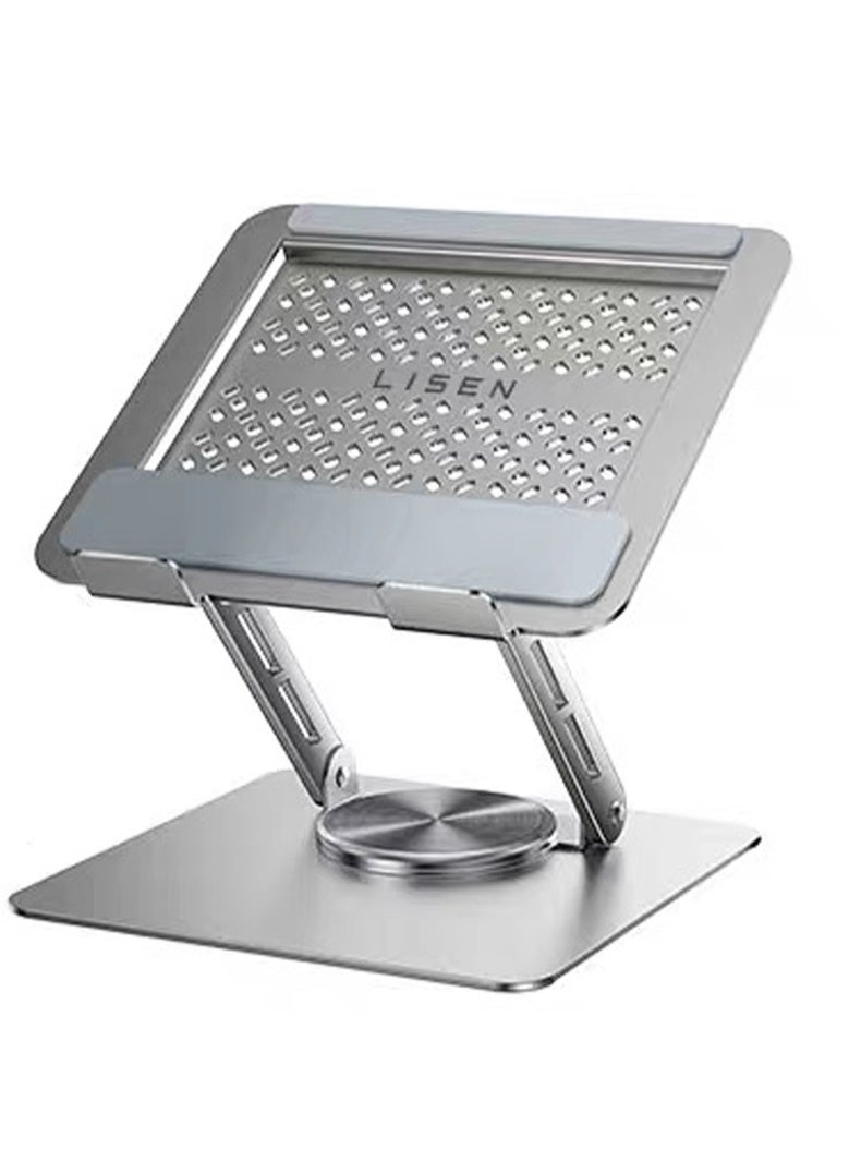 ليسن حامل كمبيوتر محمول قابل للتعديل للمكتب، حامل كمبيوتر محمول مريح بقاعدة دوارة 360 درجة، حامل كمبيوتر محمول قابل للطي متوافق مع أجهزة MacBook Air Pro وDell XPS والمزيد من أجهزة الكمبيوتر المحمولة مقاس 10-17 بوصة - Image 1