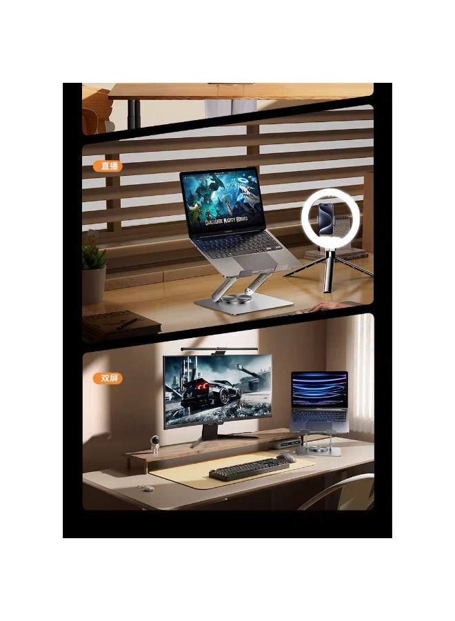 ليسن حامل كمبيوتر محمول قابل للتعديل للمكتب، حامل كمبيوتر محمول مريح بقاعدة دوارة 360 درجة، حامل كمبيوتر محمول قابل للطي متوافق مع أجهزة MacBook Air Pro وDell XPS والمزيد من أجهزة الكمبيوتر المحمولة مقاس 10-17 بوصة - Image 5