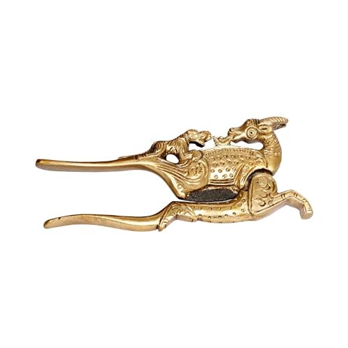 ARTVARKO Brass Deer Ethnic Designs Nut Supari Betel Cutter/Sudi/Sarota Cracker Akhrot/Walnut Sudi & Adkitta 5 Inch - Image 2