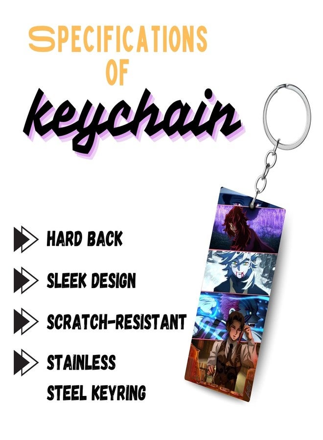 ADRAIL STORE Premium (Pack Of 2) Demon Slayer Anime Printed Keychain For Bike, Scooty, Car, Acrylic Keyholder (Demon-2) - Image 4