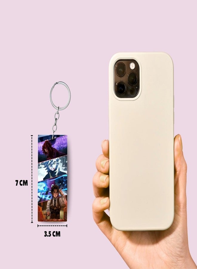 ADRAIL STORE Premium (Pack Of 2) Demon Slayer Anime Printed Keychain For Bike, Scooty, Car, Acrylic Keyholder (Demon-2) - Image 5