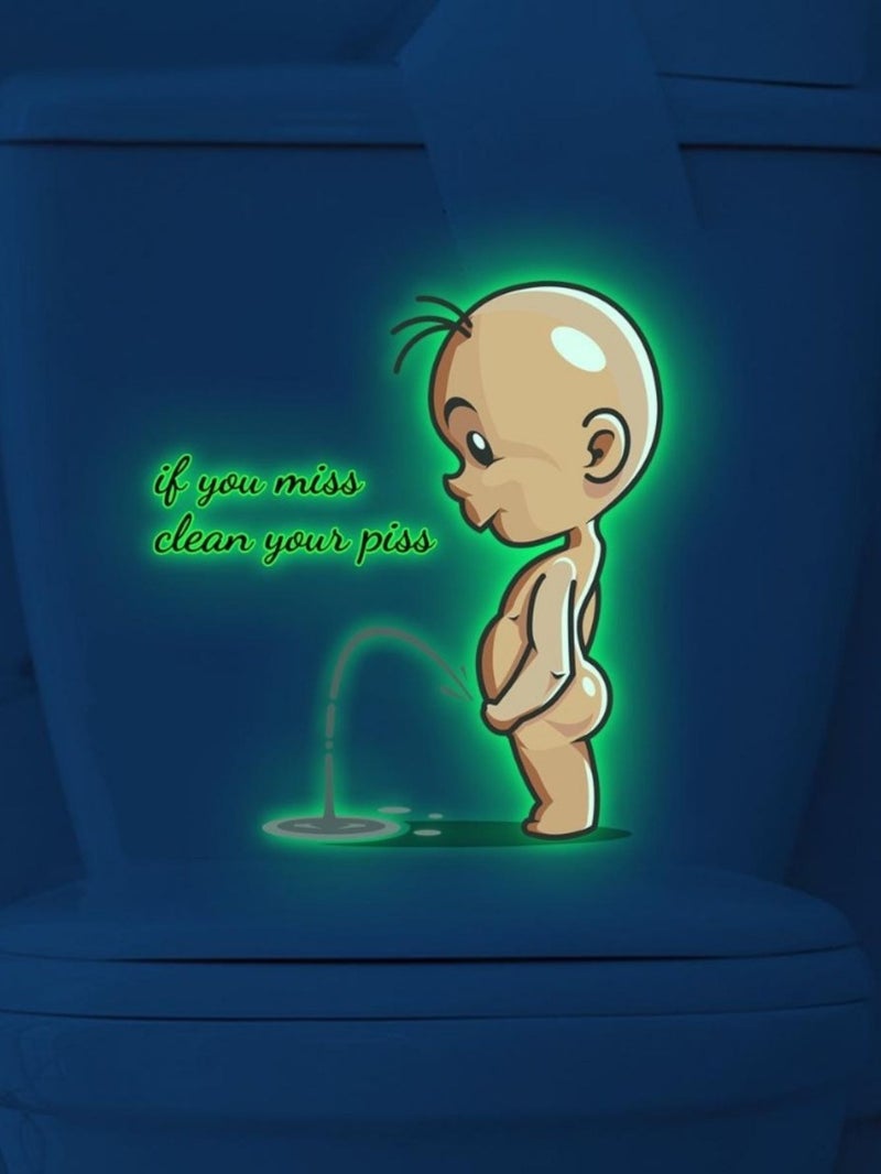 Glow in the Dark Toilet Lid Decal with Kids Pattern - Image 5