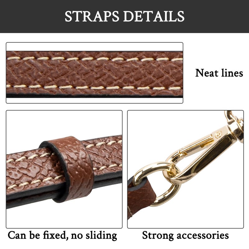 SOPROM Crossbody Strap for Longchamp Mini Bag, Strap Kit for Long Champ Le Pliage(Width:11mm,Color:Brown&Gold) - Image 5