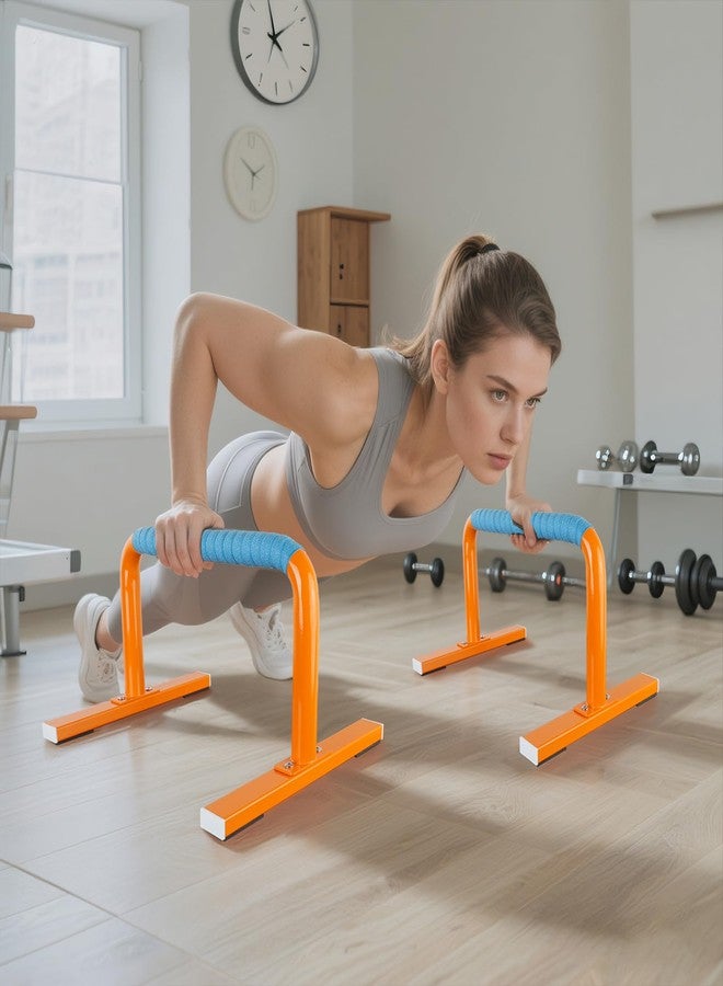 Purife 1 Pair Steel Home Parallettes Push Up Bars for Men & Women Orange, Strength Training Equipment Workouts Push-up Handles for Fitness, Gymnastics, Calisthenics, Calistenia - Image 5