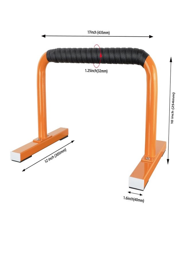 Purife 1 Pair Steel Home Parallettes Push Up Bars for Men & Women Orange, Strength Training Equipment Workouts Push-up Handles for Fitness, Gymnastics, Calisthenics, Calistenia - Image 3