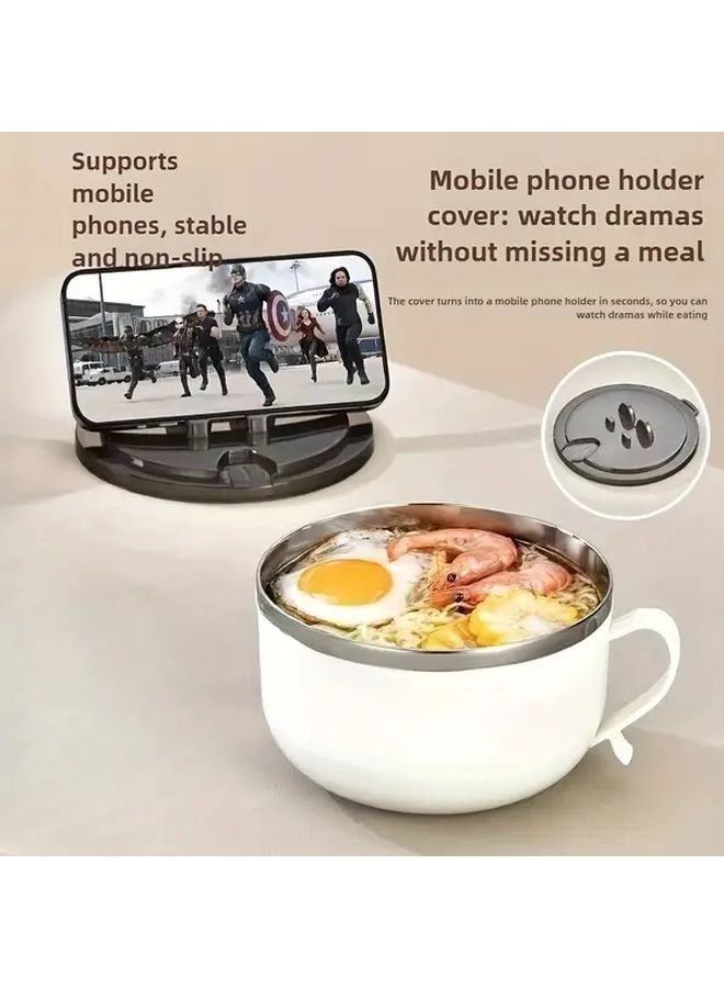 33 81oz Stainless Steel Instant Noodle Bowl Lunch Box With Lid Portable Meal Container - Image 1