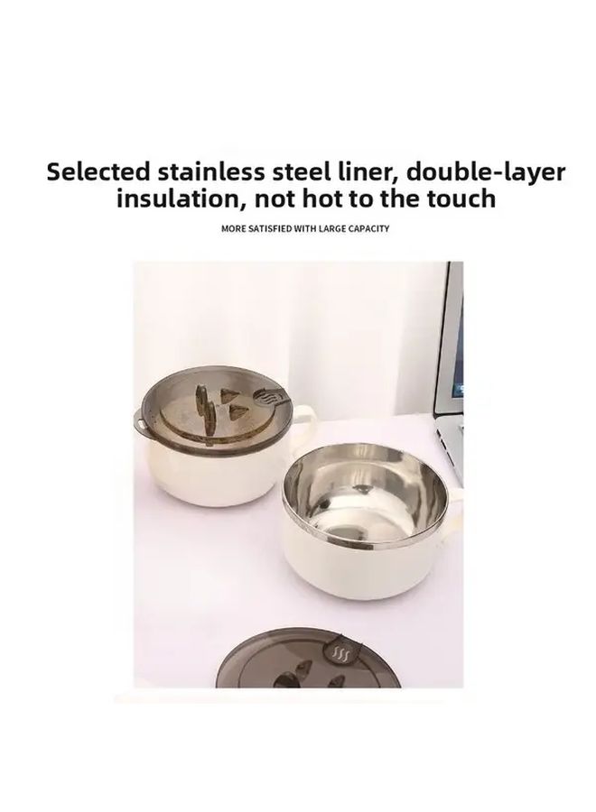 33 81oz Stainless Steel Instant Noodle Bowl Lunch Box With Lid Portable Meal Container - Image 4