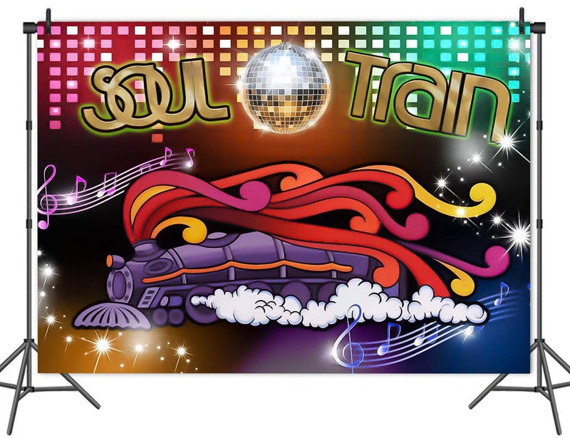 Qian 70's Theme Photography Backdrop 70's and 80's Disco Dancing Prom Party Decoration Supplies Neon Glow Photo Background Studio Props Banner 7x5ft - Image 2