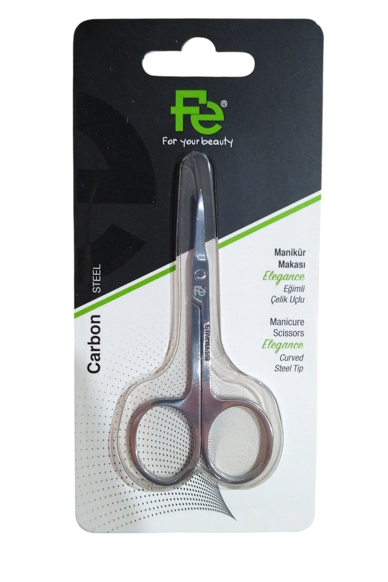 Fe Carbon Manicure and Scissors Curved Steel Tip