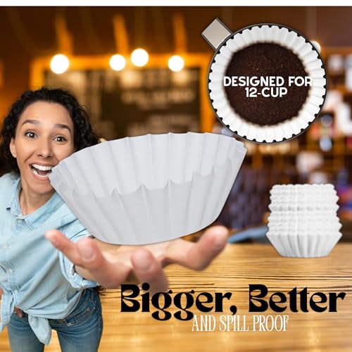 PR1M3 12-Cup Commercial Coffee Filters – Large Size (9.75" x 4.25") | Tall-Wall Basket Style | Fits BUNN & Large Coffee Makers | No Ground Overflow | 500 Count - Image 4