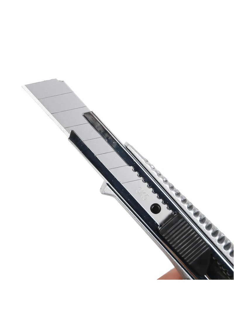 KSEIBI Snap-Off Aluminum Knife 18mm, Utility Cutter Grey Blades for Cutting Paper, Carpet, Cardboard, Foils. Great Packaging Tools, Retractable Box Cutters Knife for Office, Home, Hobby, and Other Crafts & DIY Projects.  - Image 2