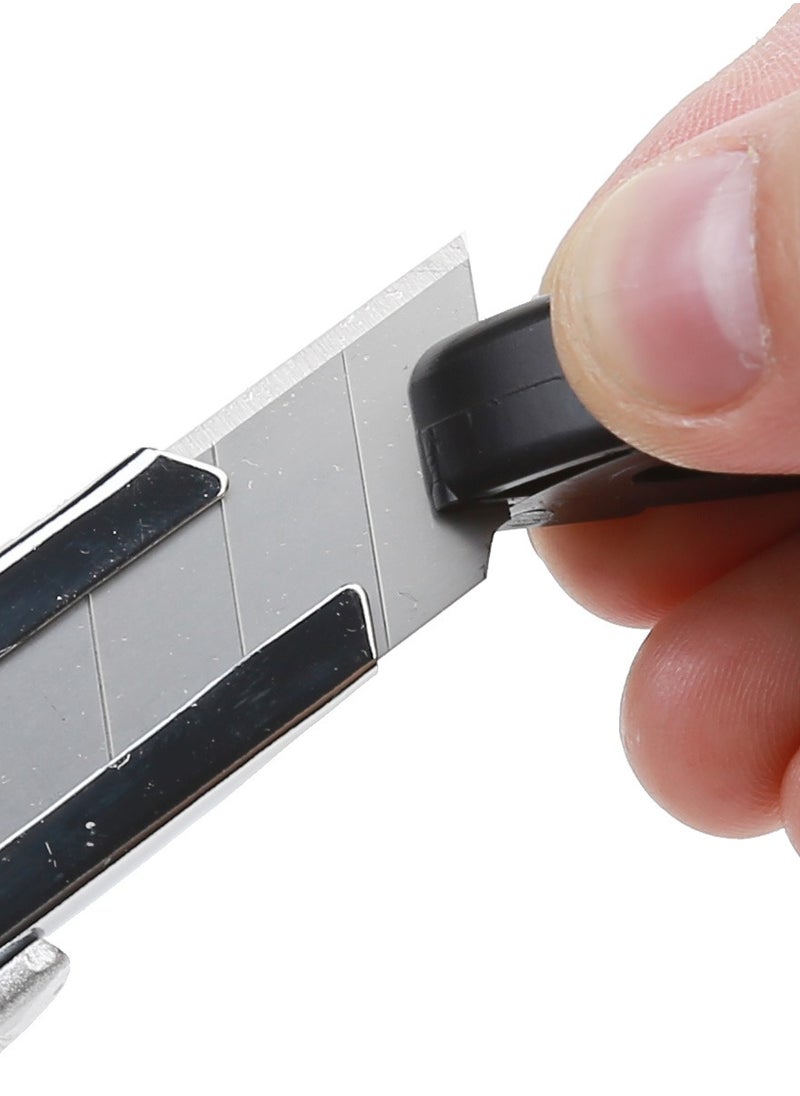 KSEIBI Snap-Off Aluminum Knife 18mm, Utility Cutter Grey Blades for Cutting Paper, Carpet, Cardboard, Foils. Great Packaging Tools, Retractable Box Cutters Knife for Office, Home, Hobby, and Other Crafts & DIY Projects.  - Image 3