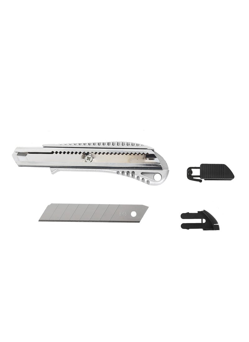 KSEIBI Snap-Off Aluminum Knife 18mm, Utility Cutter Grey Blades for Cutting Paper, Carpet, Cardboard, Foils. Great Packaging Tools, Retractable Box Cutters Knife for Office, Home, Hobby, and Other Crafts & DIY Projects.  - Image 4