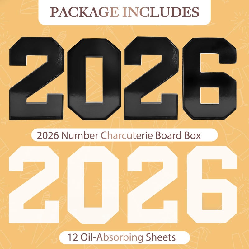 ORIENTAL CHERRY Graduation Party Decorations 2026-2026 Numbers Charcuterie Board Box - 10" Paper Tray for Graduation Centerpieces - Class of 2026 Table Decoration for Kindergarten Preschool College High School - Image 2