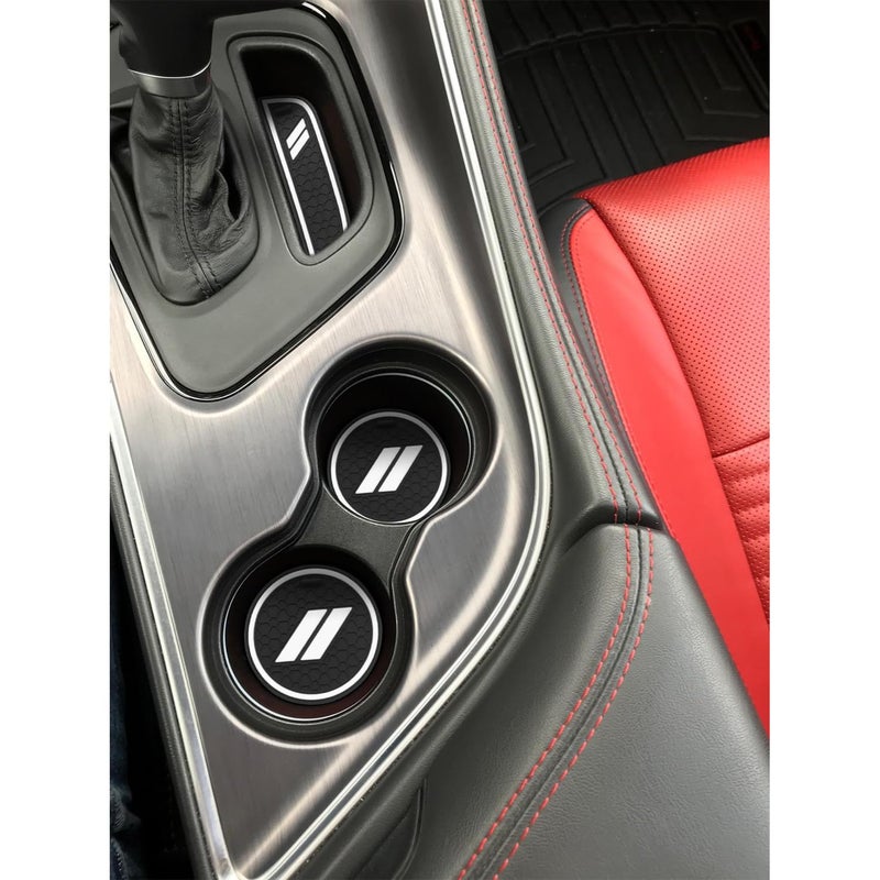 REMOCH for Dodge Challenger Accessories 2015-2024 Custom Fits Cup Holder Insert Anti-dust Mats Door Pocket Center Console Liners(White Trim) - 11 PCS Set - Image 2