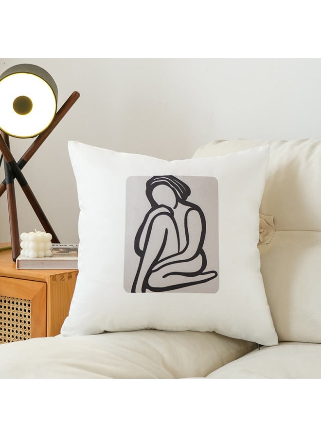 Velvet Pillowcase With Style Abstract Print, Headboard Cushion, Office Cushion, Backrest, Sofa Pillow, Home Decor
