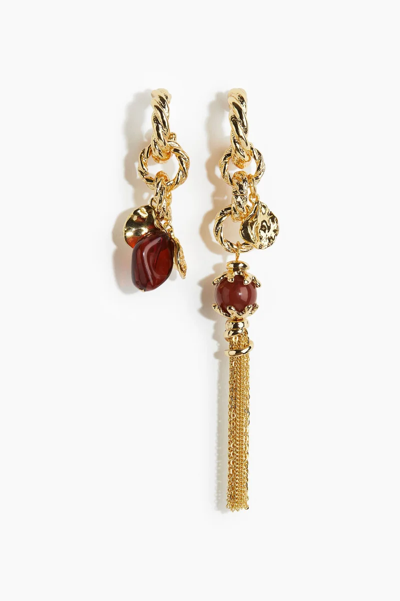 H&M Mismatch pendant hoop earrings