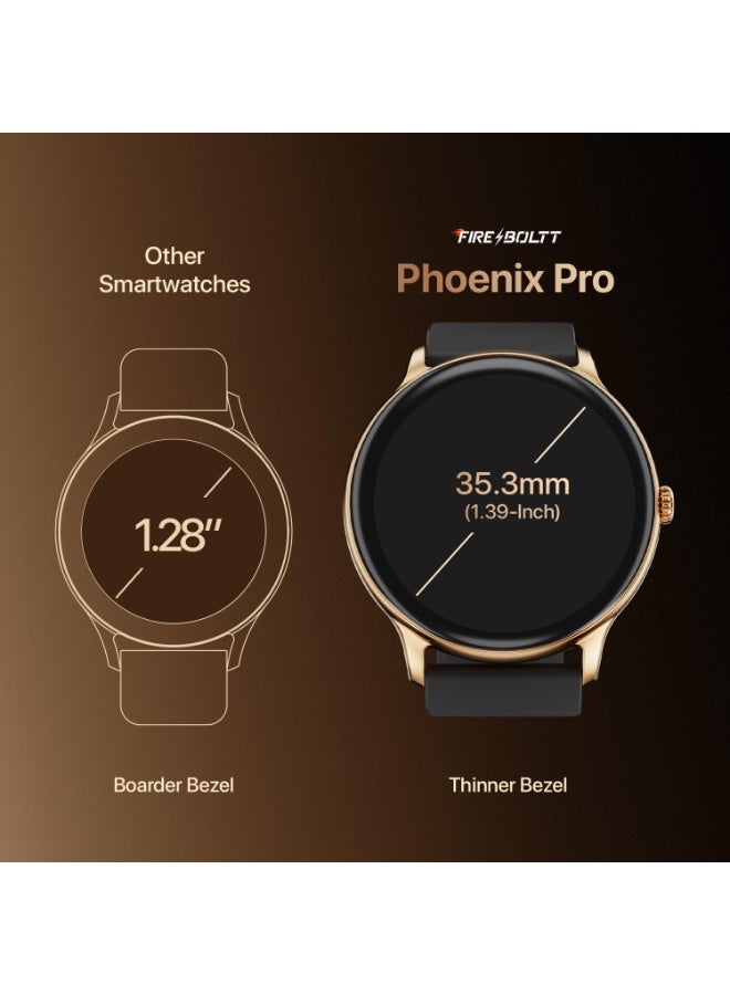 Fire-Boltt Phoenix Pro Round Smart Watch 1.39″ HD Display with Bluetooth Calling, AI Voice Assistant, SpO2 & Heart Rate Monitor, 120+ Sports Modes, IP67 Waterproof Smartwatch for Men & Women - Black - Image 3