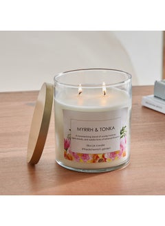 Home Box Aure Myrrh and Tonka Blown Jar Candle with Metal Lid 510 g  - Image 1