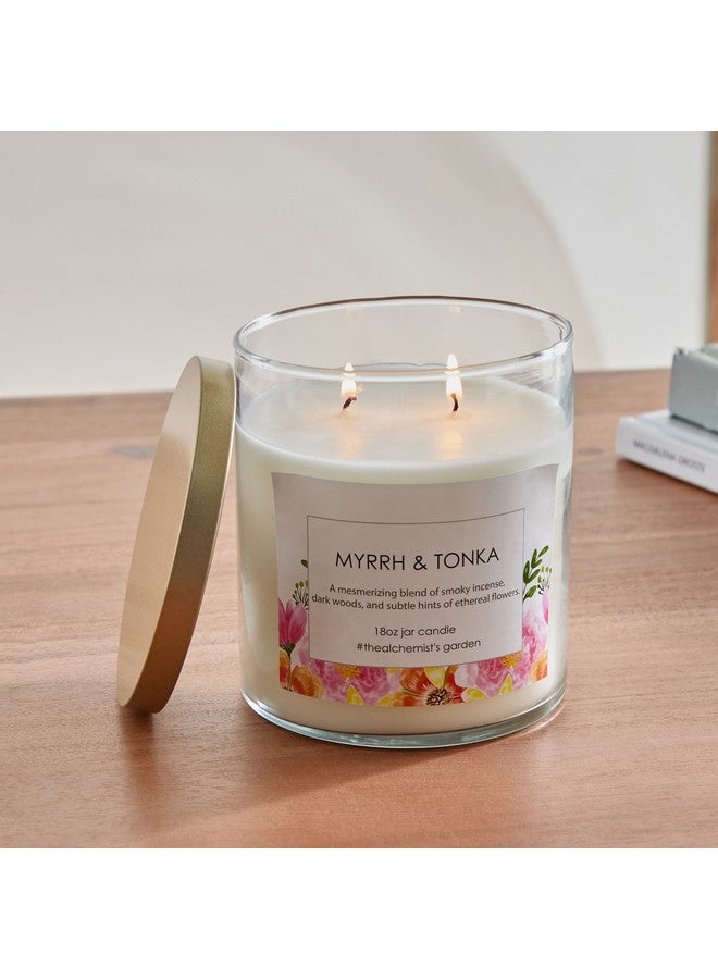 Home Box Aure Myrrh and Tonka Blown Jar Candle with Metal Lid 510 g - Image 1