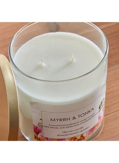 Home Box Aure Myrrh and Tonka Blown Jar Candle with Metal Lid 510 g  - Image 3