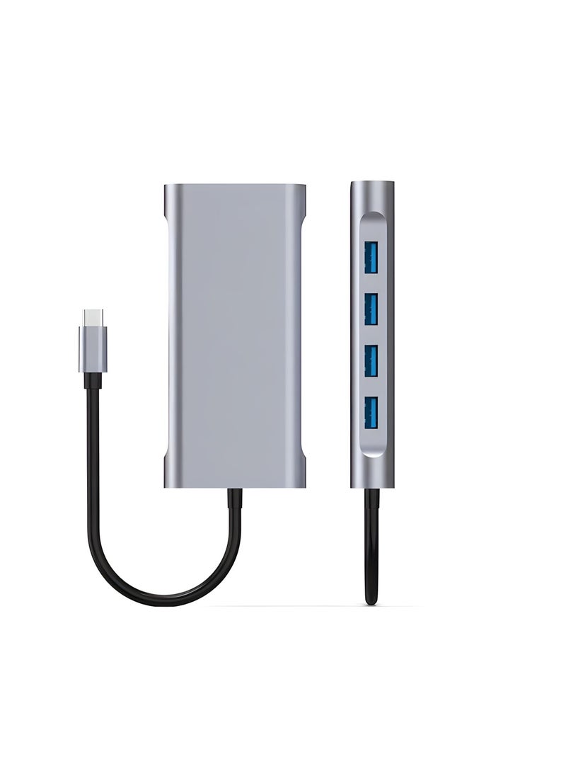 FIRST PRO - Type c 11 in 1 hub to USB 2.0 * 3+USB 3.0+RJ45+VGA+HDMI 4K+SD+TF+Audio+PD HDMI Network Rj45 Adapter and USB Converter - Image 1