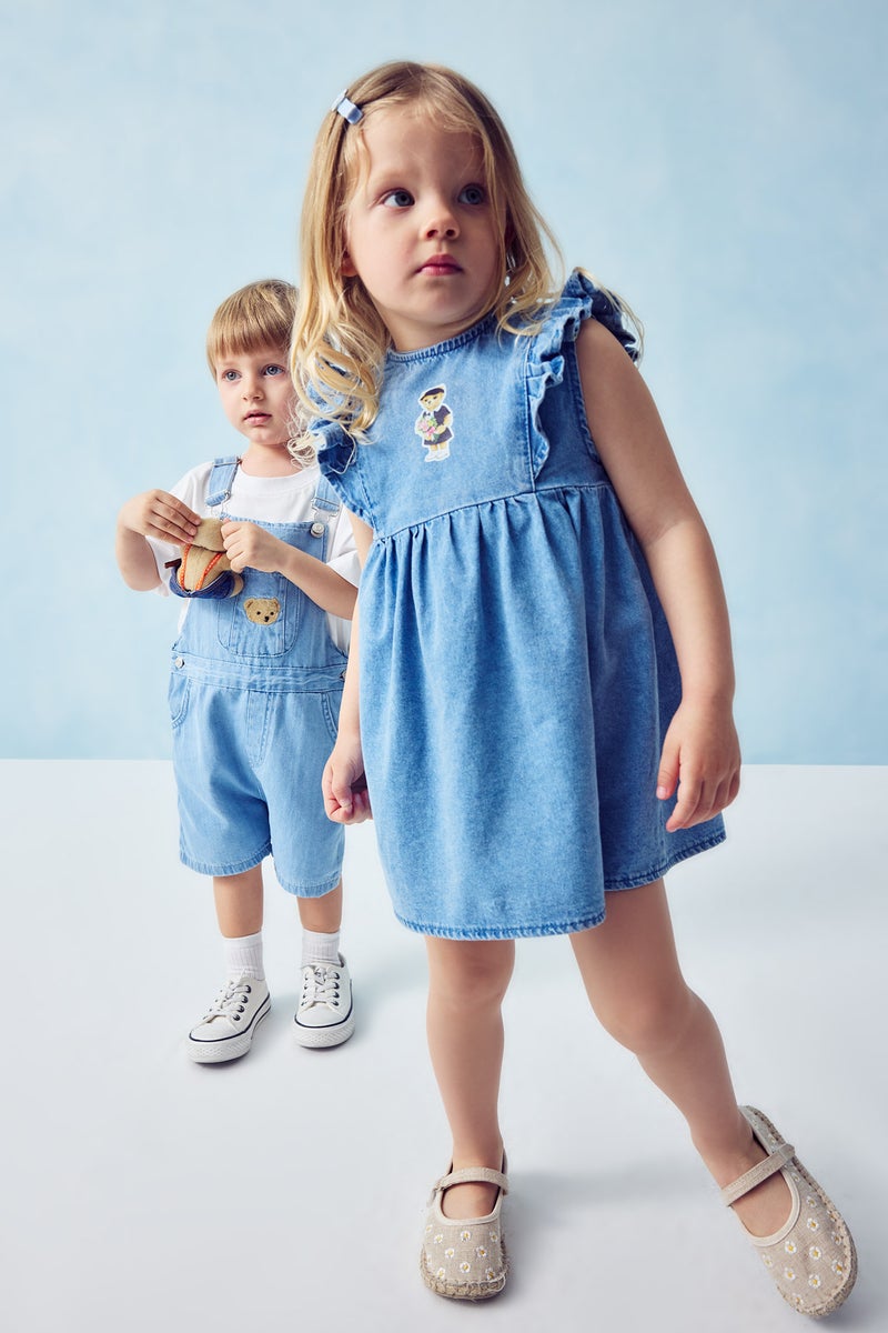 DeFacto Blue BabyGirl Relax Fit Printed Sleeveless Dress Casual - Image 1