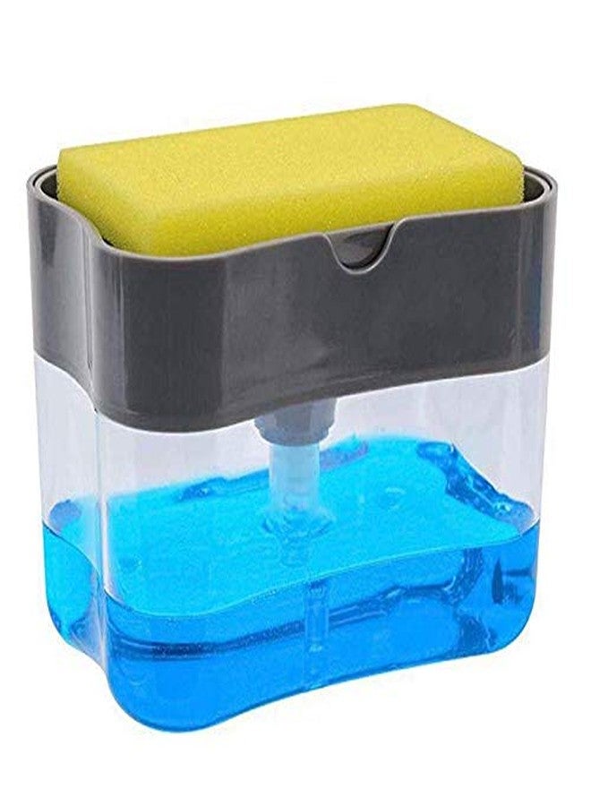Orcoa 2-in-1 Soap Pump Dispenser with Sponge Holder, Liquid Soap Dispenser Set with Cleaning Sponge, Dish Soap Dispenser for Kitchen and Bathroom - Image 1