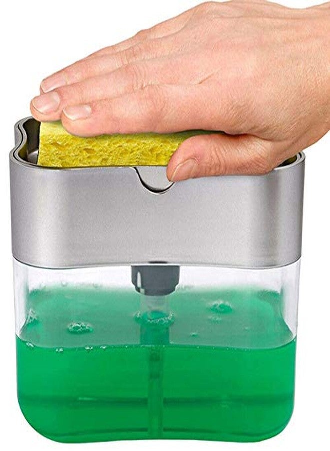 Orcoa 2-in-1 Soap Pump Dispenser with Sponge Holder, Liquid Soap Dispenser Set with Cleaning Sponge, Dish Soap Dispenser for Kitchen and Bathroom - Image 5