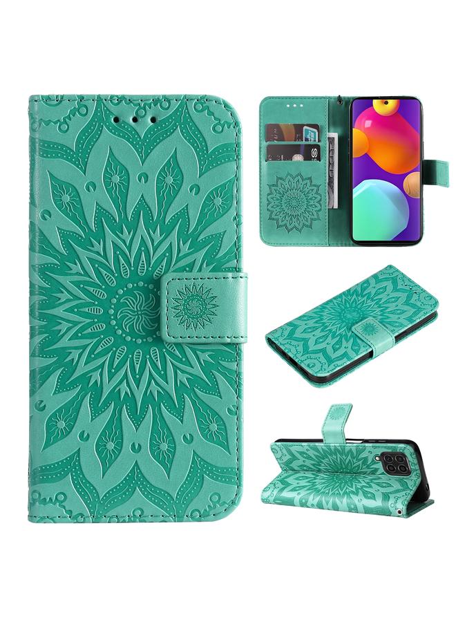 اس-توب جراب لهاتف Samsung Galaxy M62 / F62 جراب هاتف جلدي قابل للطي بنقشة عباد الشمس - Image 1