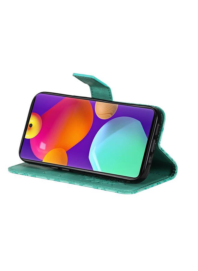 اس-توب جراب لهاتف Samsung Galaxy M62 / F62 جراب هاتف جلدي قابل للطي بنقشة عباد الشمس - Image 5