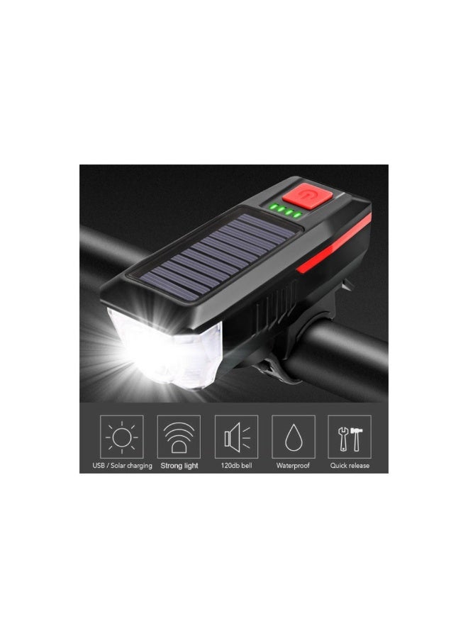 Dreamzon Bike Lights with Phone Holder, LED headlight USB Rechargeable bicycle bracket horn 4 in 1 Bicycle Front Light - Image 4