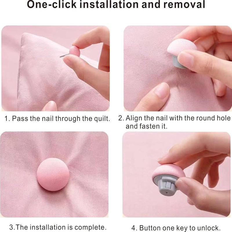 FIKKANI Mushroom Duvet Cover Clips NonSlip Quilt Fasteners Bed Sheet Holding Pins Comforter Fixators with OneKey Unlock AntiMovement Duvet Insert Holders for Bedding Cushions Curtains 16 Pink - Image 3
