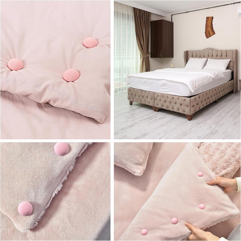 FIKKANI Mushroom Duvet Cover Clips NonSlip Quilt Fasteners Bed Sheet Holding Pins Comforter Fixators with OneKey Unlock AntiMovement Duvet Insert Holders for Bedding Cushions Curtains 16 Pink - Image 5