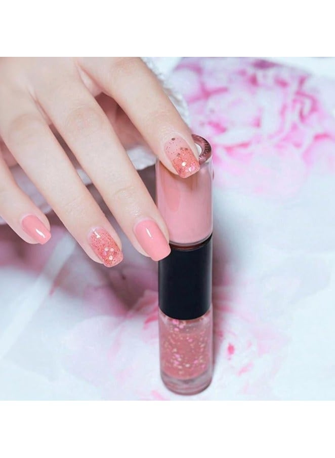 amazing.EGP Nail Polish No Glue Needed, Beautiful Glitter Long Lasting Manicure Set Nail Art for Women and Girls (Strawberry Mousse Color - C128 - 12ml) - Image 1