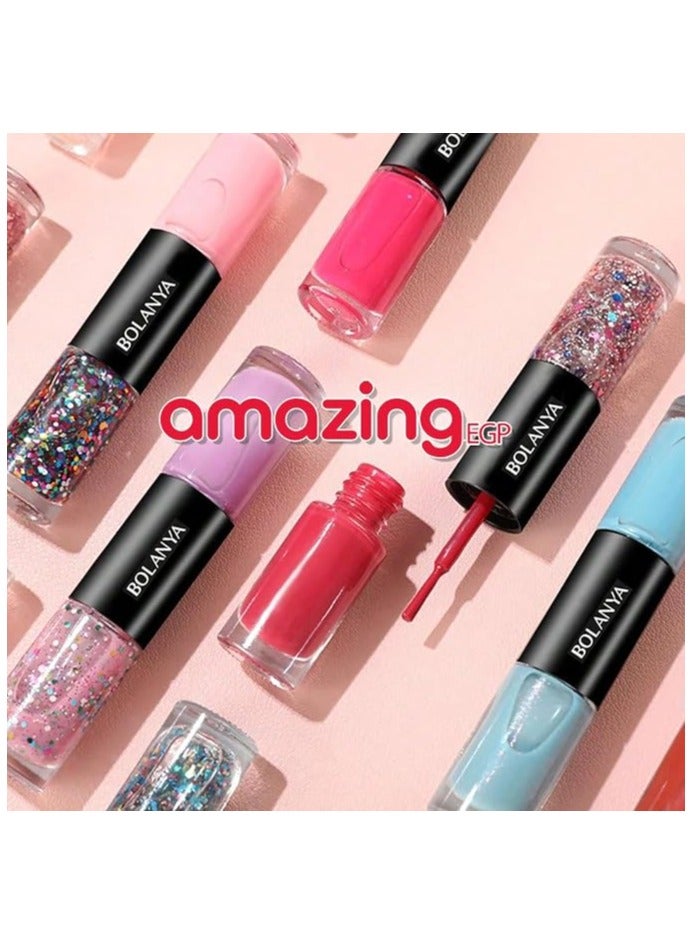 amazing.EGP Nail Polish No Glue Needed, Beautiful Glitter Long Lasting Manicure Set Nail Art for Women and Girls (Strawberry Mousse Color - C128 - 12ml) - Image 3